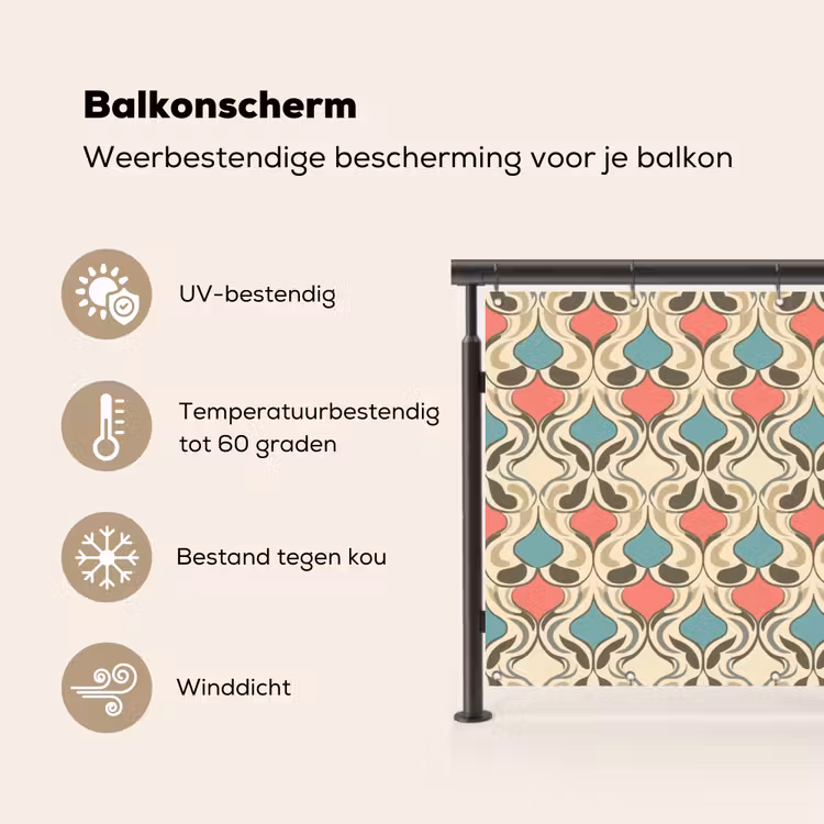 Barok - Retro - Kleurrijk Balkonbeschermer Duitsland klein 596 -specs_NL