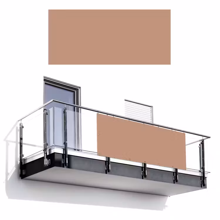 Beige - Kleur - Roze Balkonbeschermer Duitsland klein 596 -3d