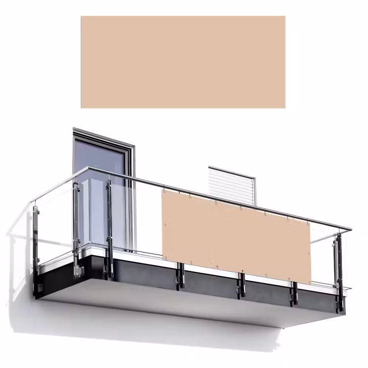 Beige - Kleuren - Effen Balkonbeschermer Duitsland klein 596 -3d