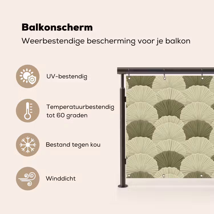 Bladeren - Structuur - Groen Balkonbeschermer Duitsland klein 596 -specs_NL