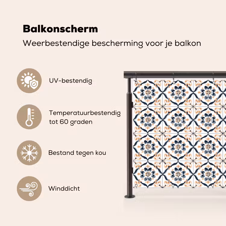 Bladvorm - Patroon - Kleurrijk Balkonbeschermer Duitsland klein 596 -specs_NL