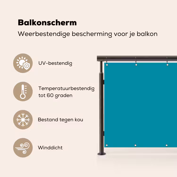Blauw - Effen kleur Balkonbeschermer Duitsland klein 596 -specs_NL