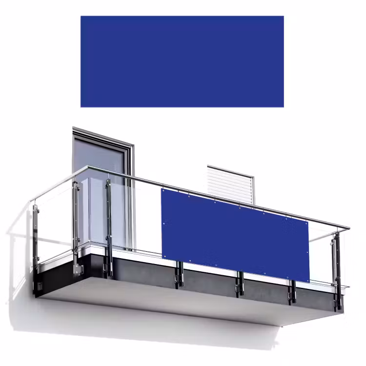 Blauw - Effen kleur - Donkerblauw Balkonbeschermer Duitsland klein 596 -3d