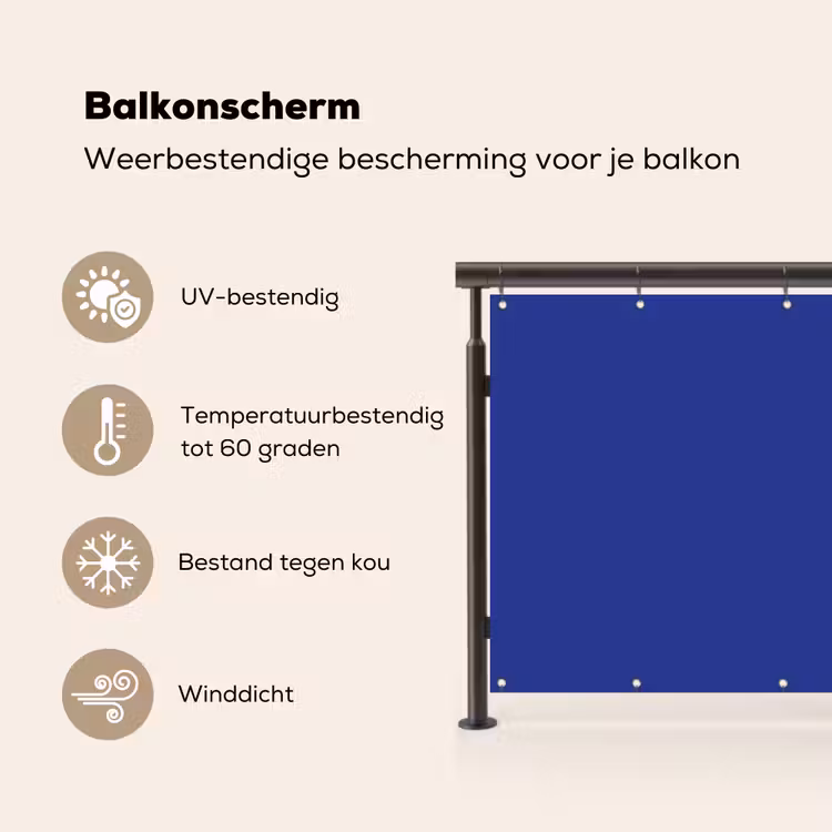 Blauw - Effen kleur - Donkerblauw Balkonbeschermer Duitsland klein 596 -specs_NL