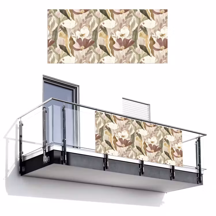 Bloemen - Aquarel - Kleurrijk Balkonbeschermer Duitsland klein 596 -3d