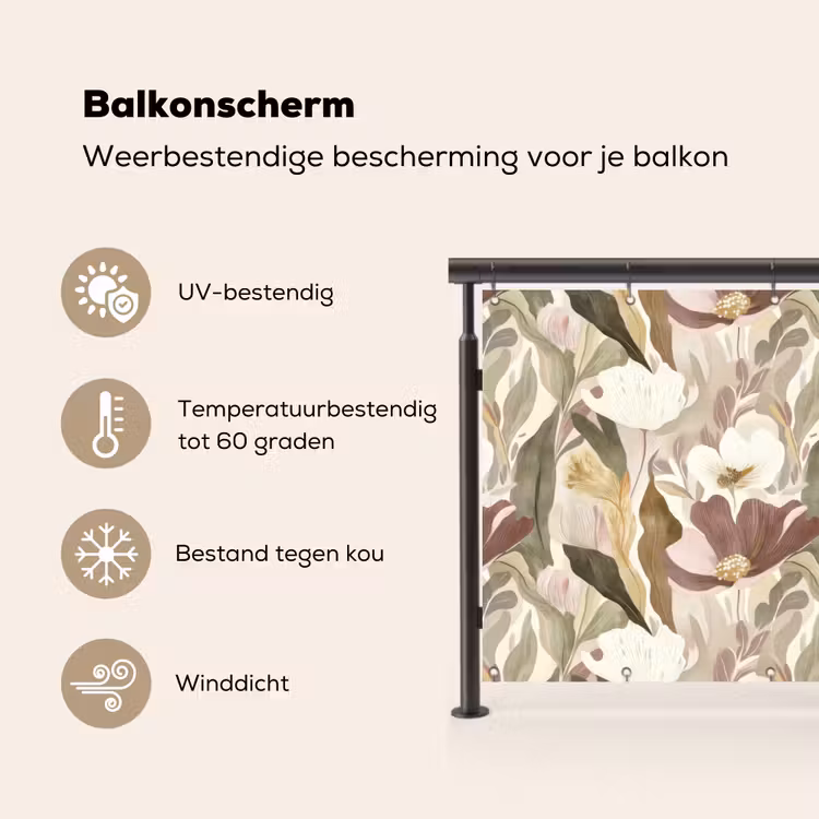 Bloemen - Aquarel - Kleurrijk Balkonbeschermer Duitsland klein 596 -specs_NL