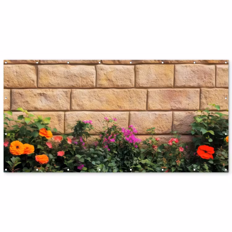 Bloemen - Bakstenen - Kleurrijk Balkonbeschermer Duitsland klein -zz_3d