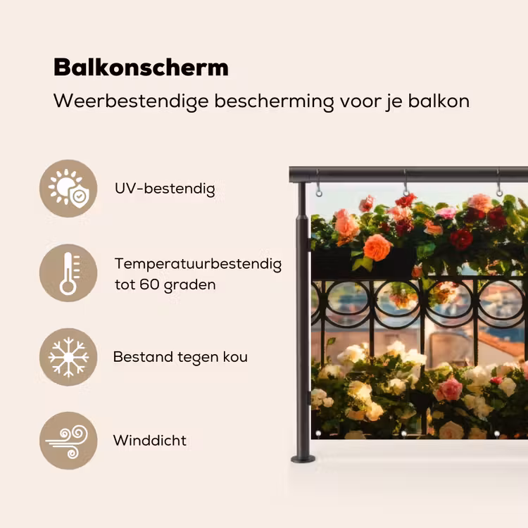 Bloemen - Hek - Stadszicht - Zomer Balkonbeschermer Duitsland klein -specs_NL