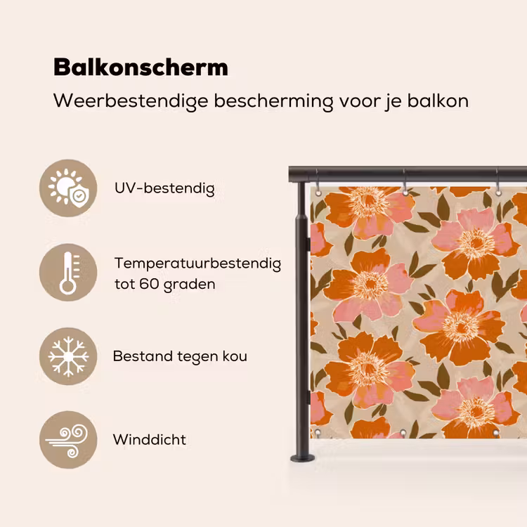 Bloemen - Motief - Retro Balkonbeschermer Duitsland klein 596 -specs_NL