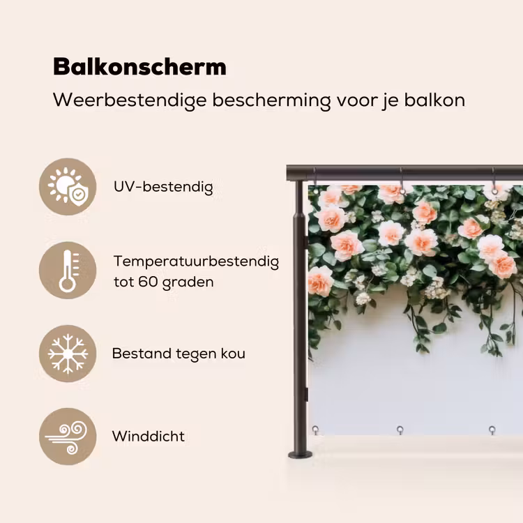 Bloemen - Muur - Rozen - Groen Balkonbeschermer Duitsland klein -specs_NL
