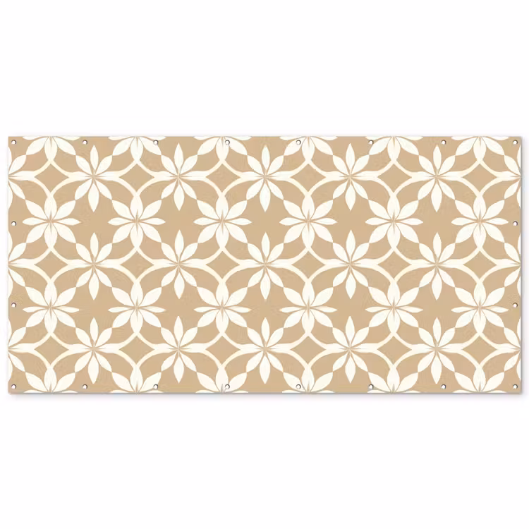 Bloemen - Patroon - Beige Balkonbeschermer Duitsland klein 596 -zz_3d