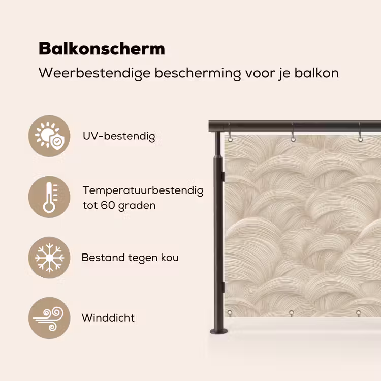 Bogen - Patroon - Beige Balkonbeschermer Duitsland klein 596 -specs_NL