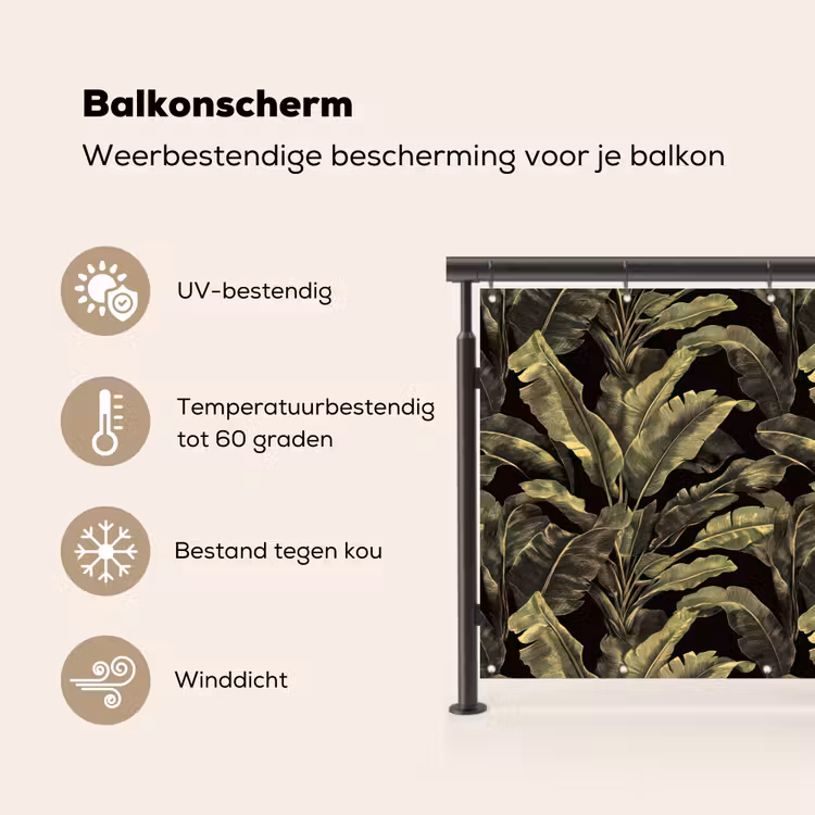 Botanisch - Bladeren - Groen Balkonbeschermer Duitsland klein 596 -specs_NL