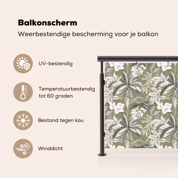 Botanisch - Bloemen - Groen Balkonbeschermer Duitsland klein 596 -specs_NL
