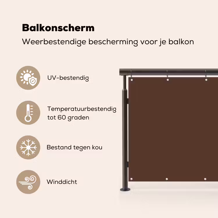 Bruin - Donker - Kleuren Balkonbeschermer Duitsland klein 596 -specs_NL
