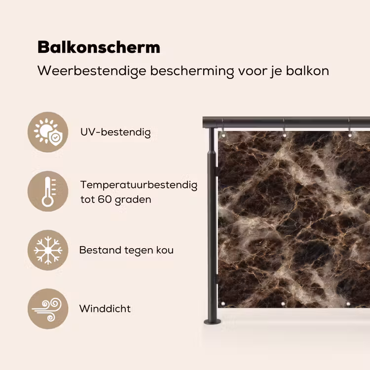 Bruin - Goud - Marmer Balkonbeschermer Duitsland klein 596 -specs_NL