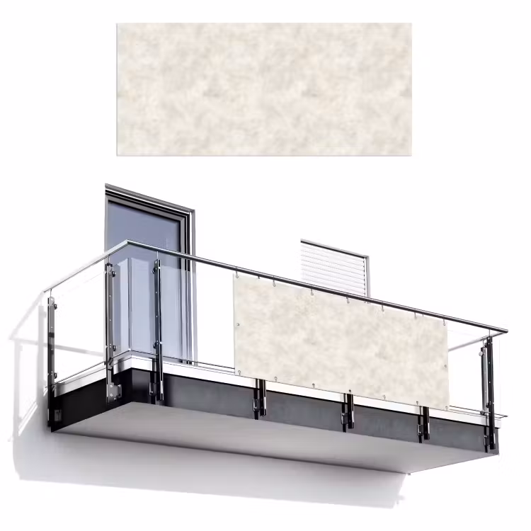 Crèmebeige - Marmer - Aders Balkonbeschermer Duitsland klein 596 -3d