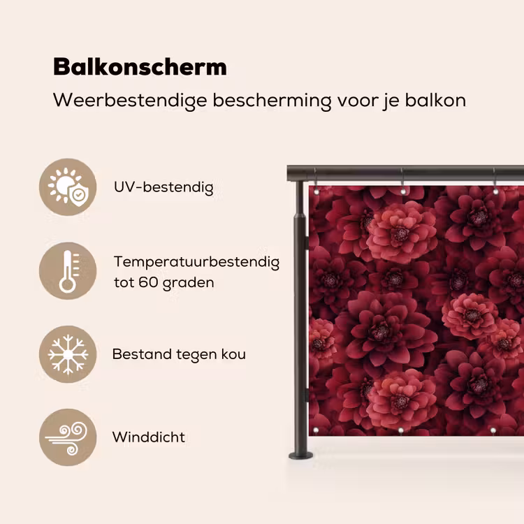 Dahlias - Bloemen - Rood Balkonbeschermer Duitsland klein 596 -specs_NL