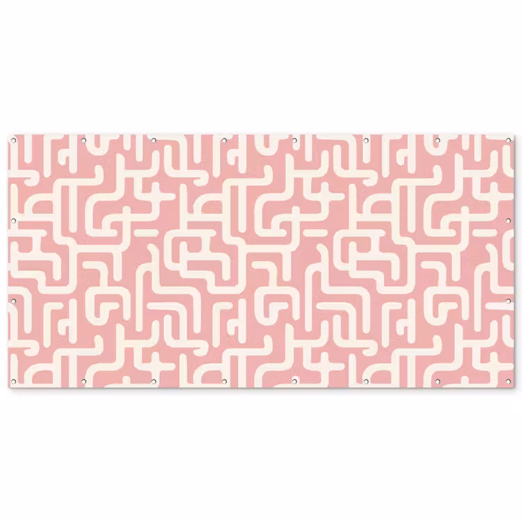 Doolhofpatroon - Roze - Wit - Abstract Balkonbeschermer Duitsland klein 596 -zz_3d