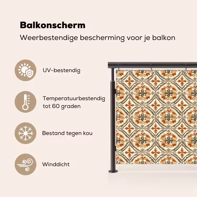 Elegant - Antiek - Kleurrijk Balkonbeschermer Duitsland klein 596 -specs_NL