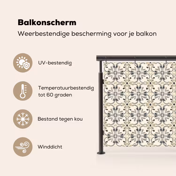 Floraal - Patroon - Kleurrijk Balkonbeschermer Duitsland klein 596 -specs_NL