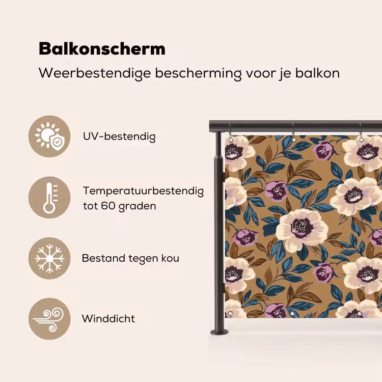 Floraal - Stilleven - Kleurrijk Balkonbeschermer Duitsland klein 596 -specs_NL