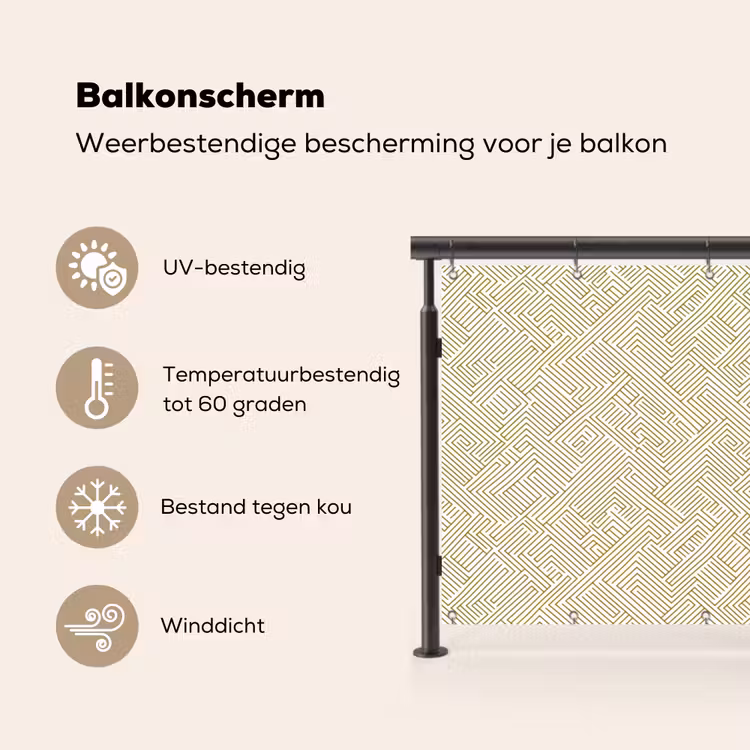 Geometrisch - Lijnen - Groen Balkonbeschermer Duitsland klein 596 -specs_NL