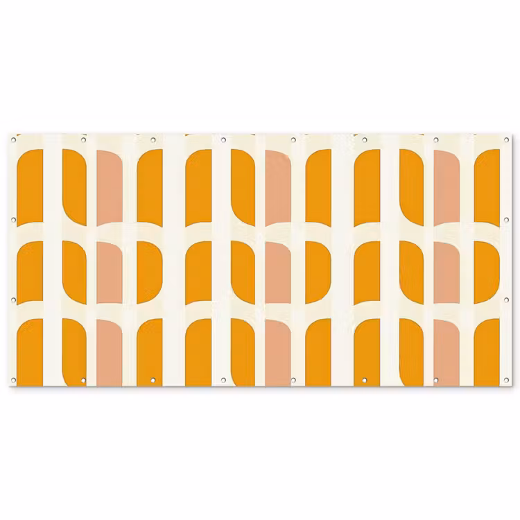 Geometrisch - Patroon - Geel - Roze Balkonbeschermer Duitsland klein 596 -zz_3d