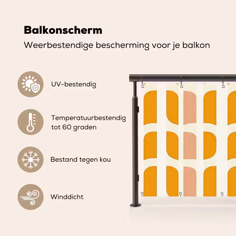 Geometrisch - Patroon - Geel - Roze Balkonbeschermer Duitsland klein 596 -specs_NL