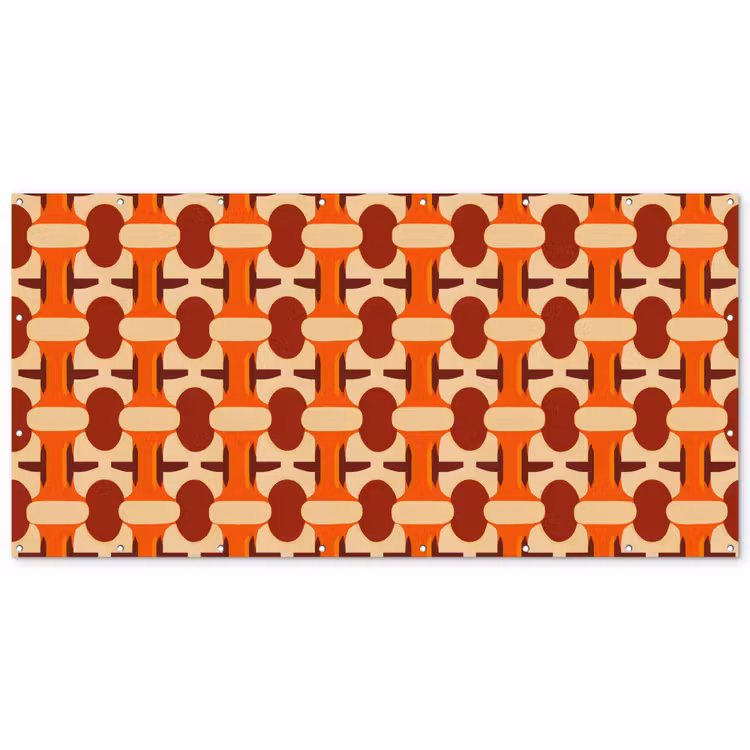 Geometrisch - Retro - Oranje Balkonbeschermer Duitsland klein 596 -zz_3d