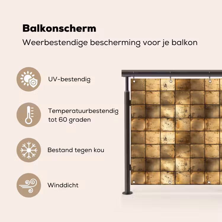 Geometrisch - Tegels - Goud Balkonbeschermer Duitsland klein 596 -specs_NL