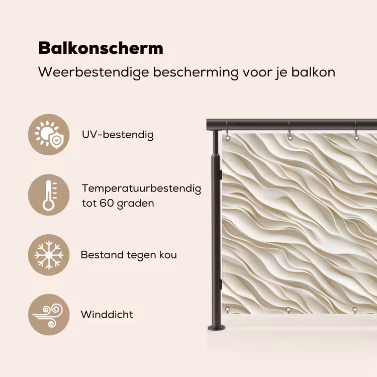 Golven - Wit - Minimalistisch Balkonbeschermer Duitsland klein 596 -specs_NL
