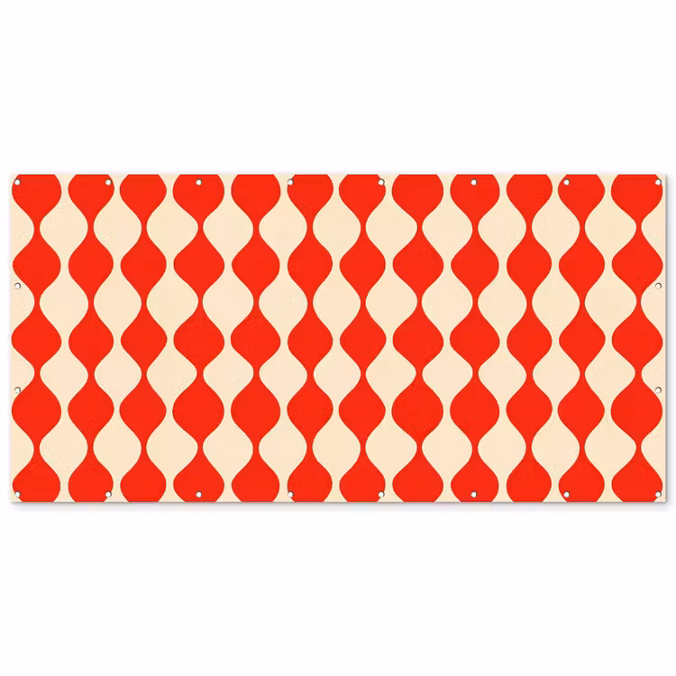Golvend patroon - Retro - Rood - Beige Balkonbeschermer Duitsland klein 596 -zz_3d
