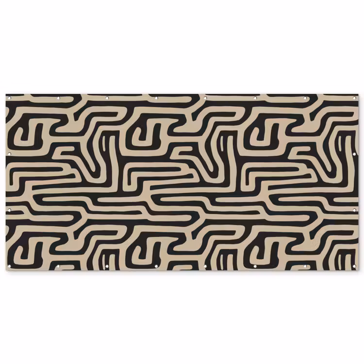 Grafisch - Lijnen - Zwart Balkonbeschermer Duitsland klein 596 -zz_3d