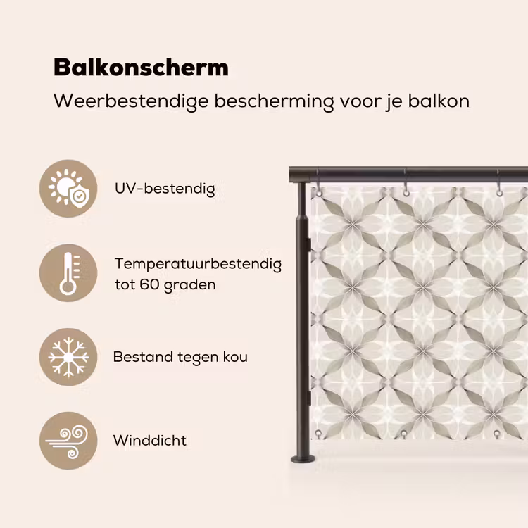 Grafisch - Patroon - Grijs Balkonbeschermer Duitsland klein 596 -specs_NL