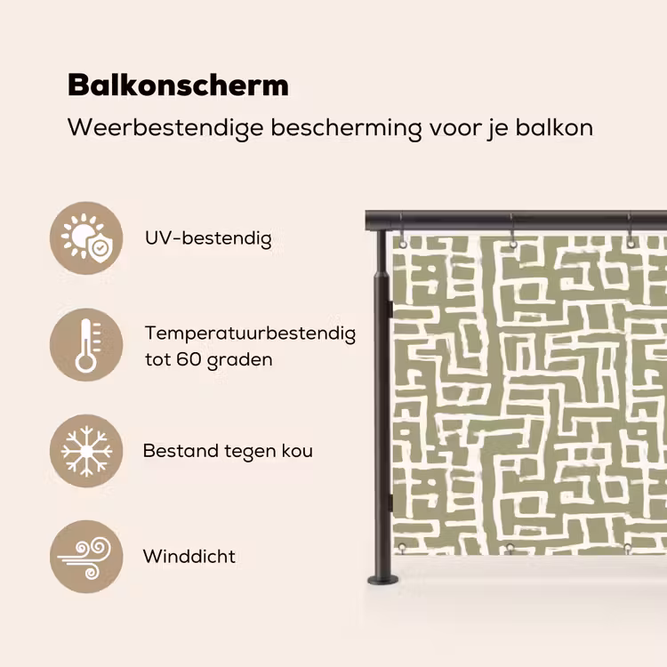 Grafisch - Patroon - Groen Balkonbeschermer Duitsland klein 596 -specs_NL