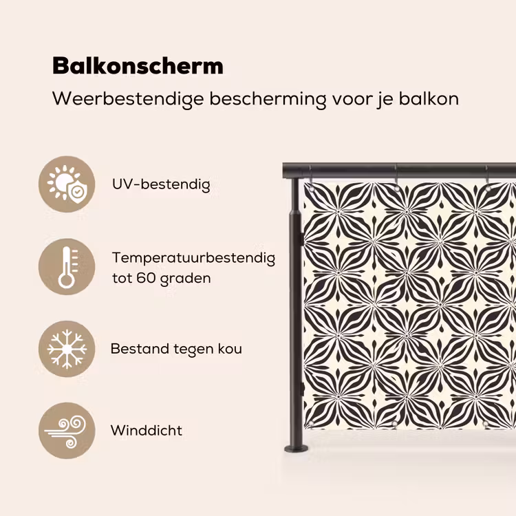Grafisch - Patroon - Zwart Balkonbeschermer Duitsland klein 596 -specs_NL