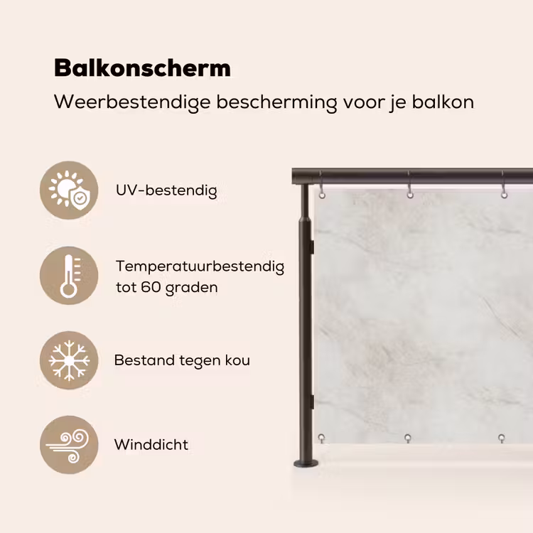 Grijs - Marmer - Aders Balkonbeschermer Duitsland klein 596 -specs_NL