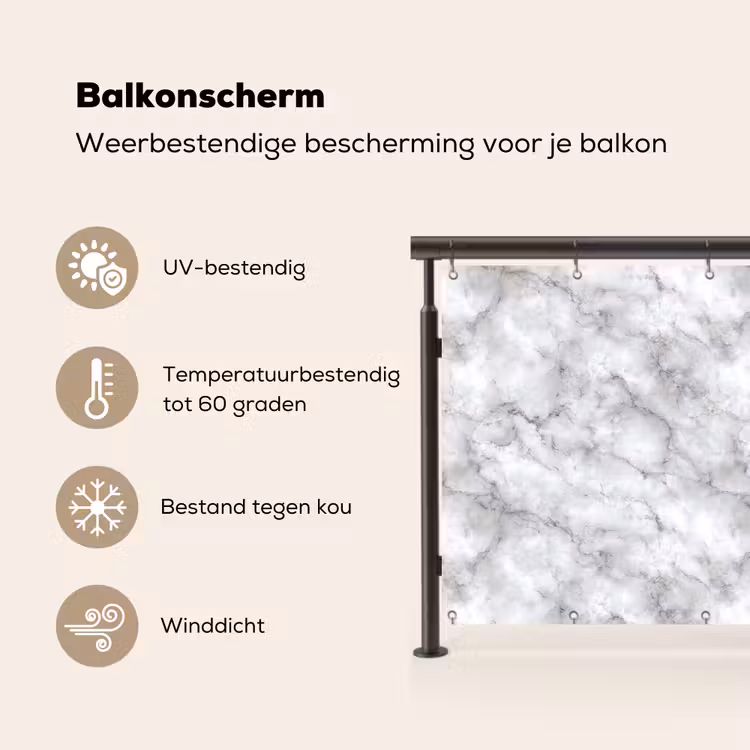 Grijs - Marmer - Klassiek - Aders Balkonbeschermer Duitsland klein 596 -specs_NL