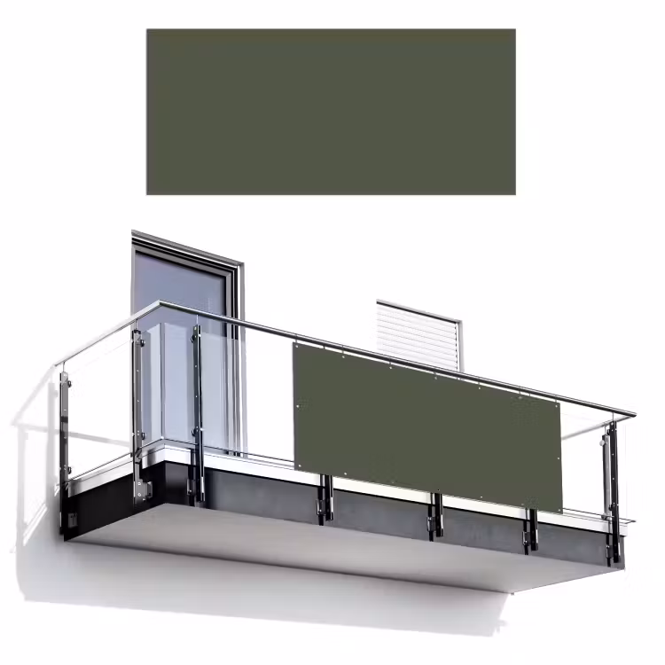 Groen - Effen kleur - Olijfgroen Balkonbeschermer Duitsland klein 596 -3d
