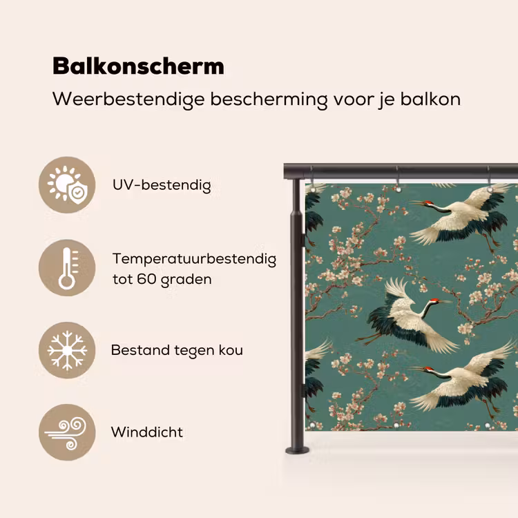 Kersenbloesem - Kraamvogels - Groen Balkonbeschermer Duitsland klein 596 -specs_NL