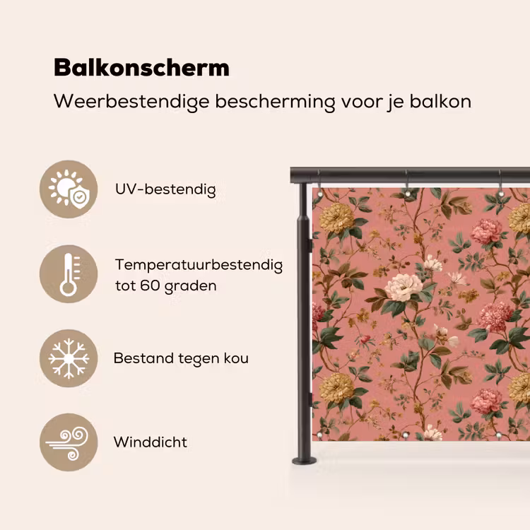 Klassiek - Botanisch - Roze Balkonbeschermer Duitsland klein 596 -specs_NL