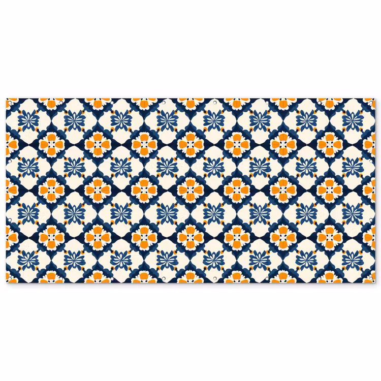 Klassiek - Geometrisch - Blauw Balkonbeschermer Duitsland klein 596 -zz_3d