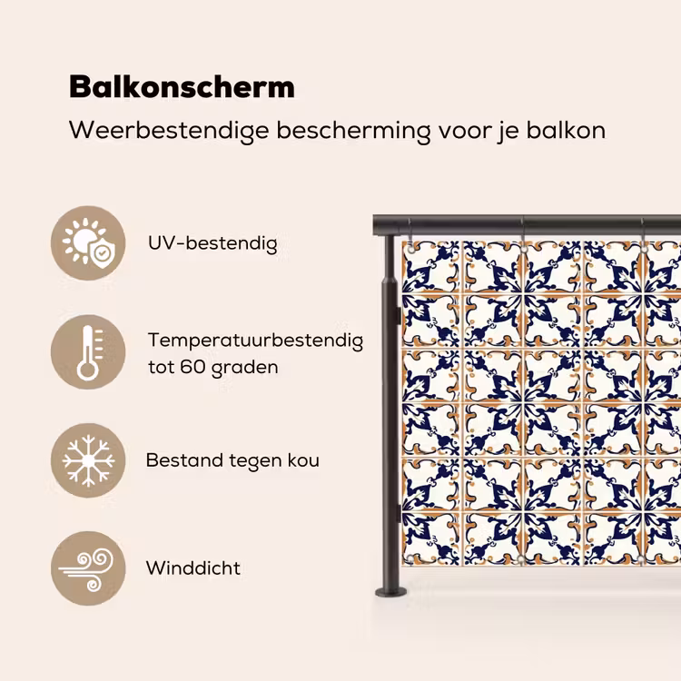 Klassiek - Patroon - Kleurrijk Balkonbeschermer Duitsland klein 596 -specs_NL