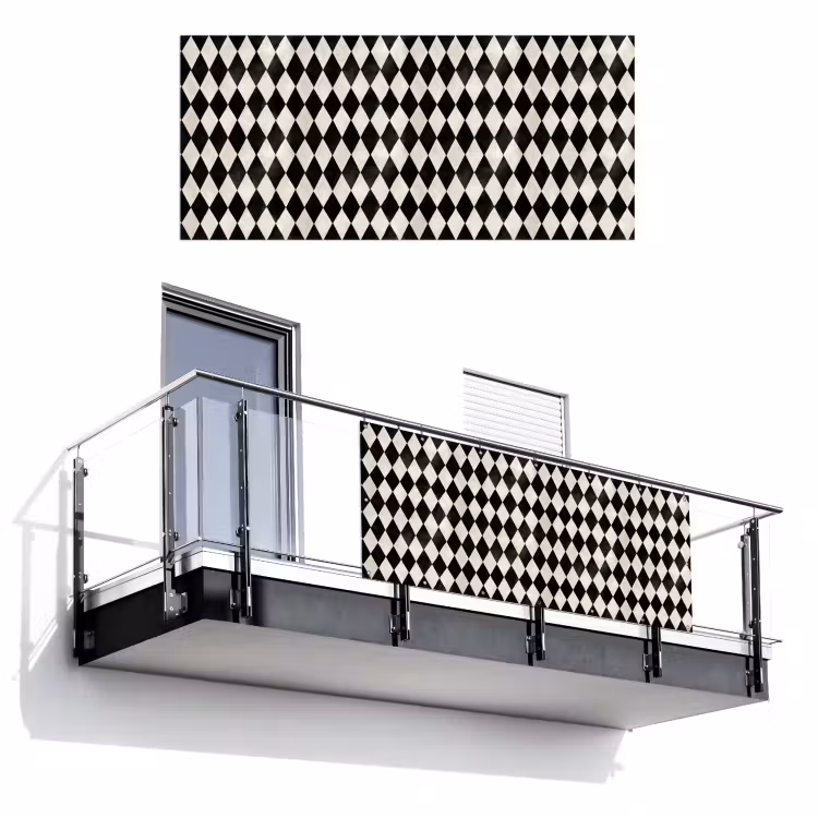Klassiek - Patroon - Zwart Balkonbeschermer Duitsland klein 596 -3d