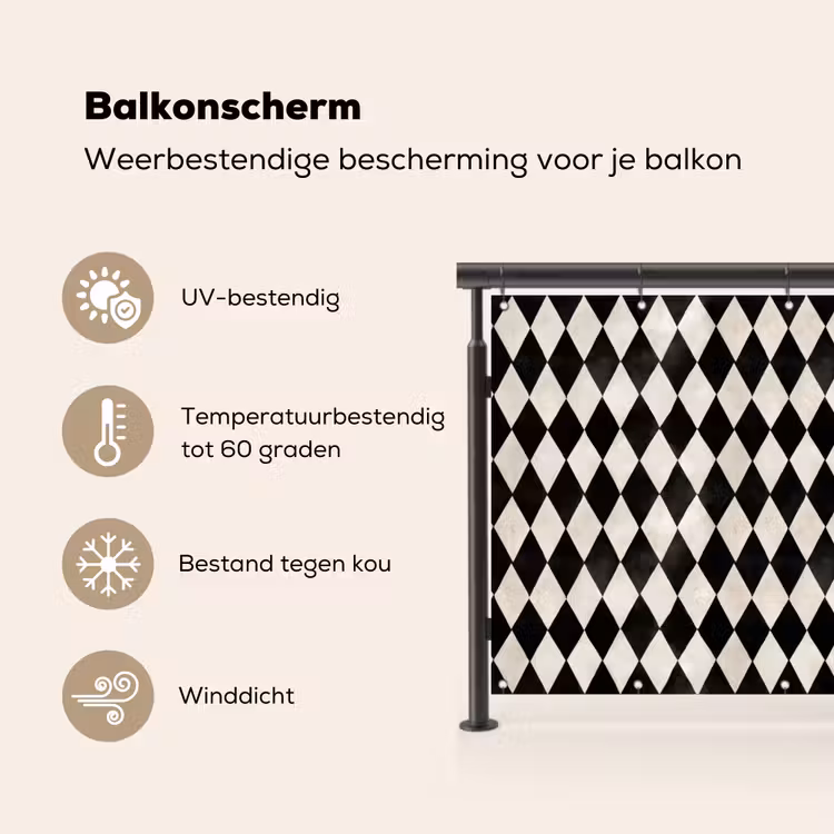 Klassiek - Patroon - Zwart Balkonbeschermer Duitsland klein 596 -specs_NL
