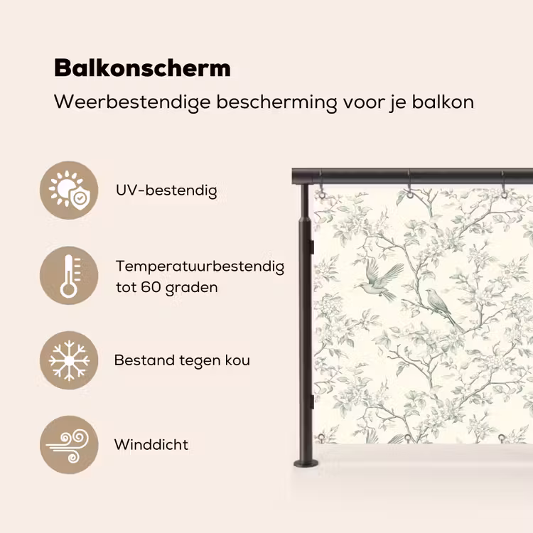 Klassiek - Vogels - Groen Balkonbeschermer Duitsland klein 596 -specs_NL