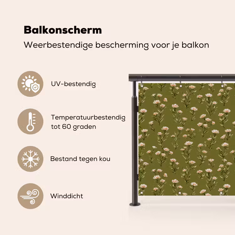 Landelijk - Bloemen - Groen Balkonbeschermer Duitsland klein 596 -specs_NL