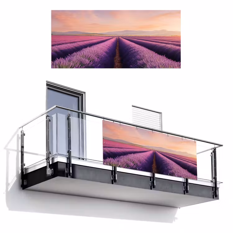 Lavendelveld - Zonsondergang - Paars - Bloemen Balkonbeschermer Duitsland klein -3d