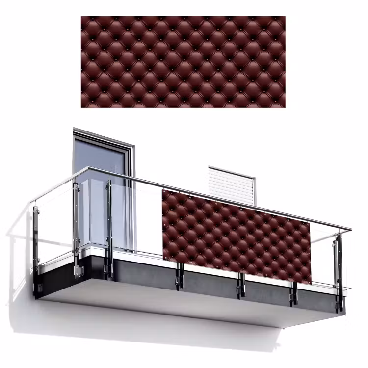 Leer - Patroon - Bordeaux Balkonbeschermer Duitsland klein 596 -3d